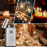 Dual Arc Electric Lighter USB Rechargeable Plasma Cigarette Lighter Flameless