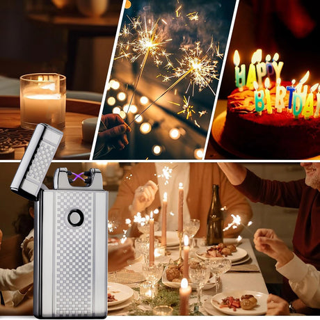 Dual Arc Electric Lighter USB Rechargeable Plasma Cigarette Lighter Flameless