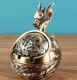 Vintage Ashtray with Lid for Cigarettes,Met