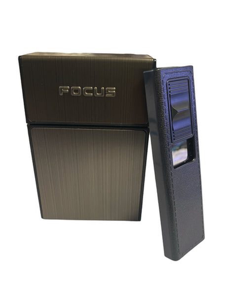 Cigarette Case Tobacco Box Electric Flameless Lighter Windproof USB Rechargeable