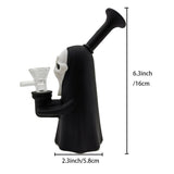 6.3" Faceless Man Hookah Smoking Bubbler Silicone Bong Water Pipe W/ Glass Bowl