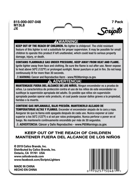 Views, Adjustable Flame, Pocket Lighter, Multi-Color (7 Count)