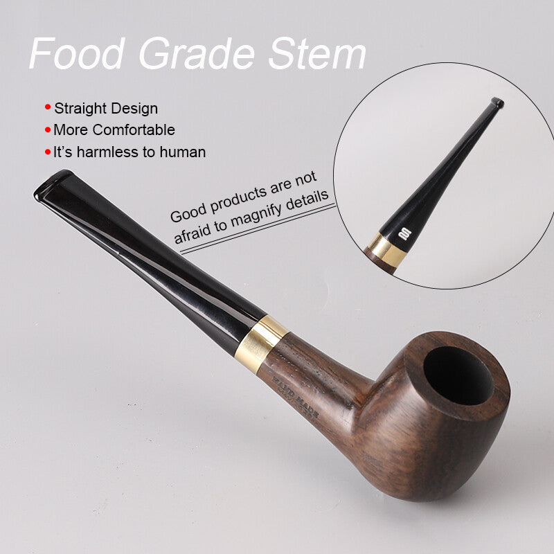 MUXIANG Ebony Wooden Smoking Pipe 9Mm Filter Straight Stem Tobacco Pipe 10 Tools