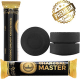 HOOKAH CHARCOAL BRIQUETTES 33MM INSTANT LIGHT – 45 MIN BURN, LOW SMOKE (100 PACK)