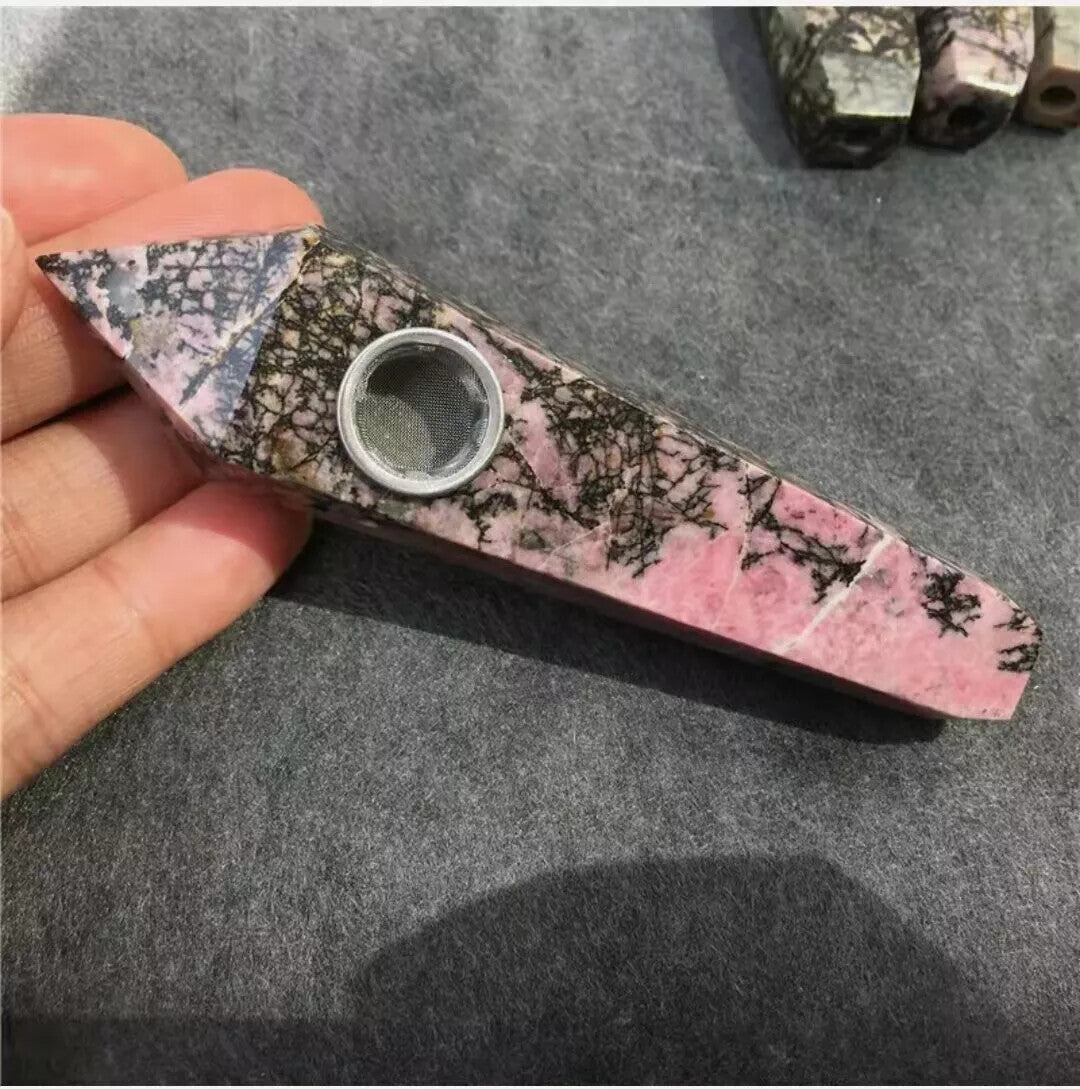 Natural Quartz Smoking Pipe Crystal Point Wand Stone Rock Obelisk Healing 1Pc