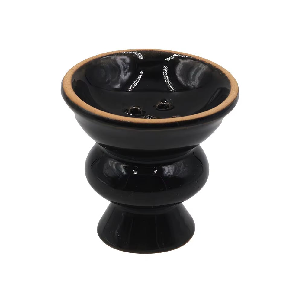 SIX HOLES CERAMIC FUNNEL HOOKAH BOWL WITH INTEGRATED HEAT HOLDER