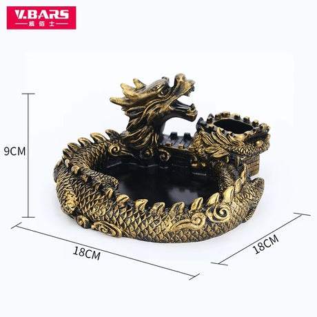 Creative Design Unique Portable Living Room Ashtray for Car Interior Home Frame Dragon Ashtray as Gift for Friends