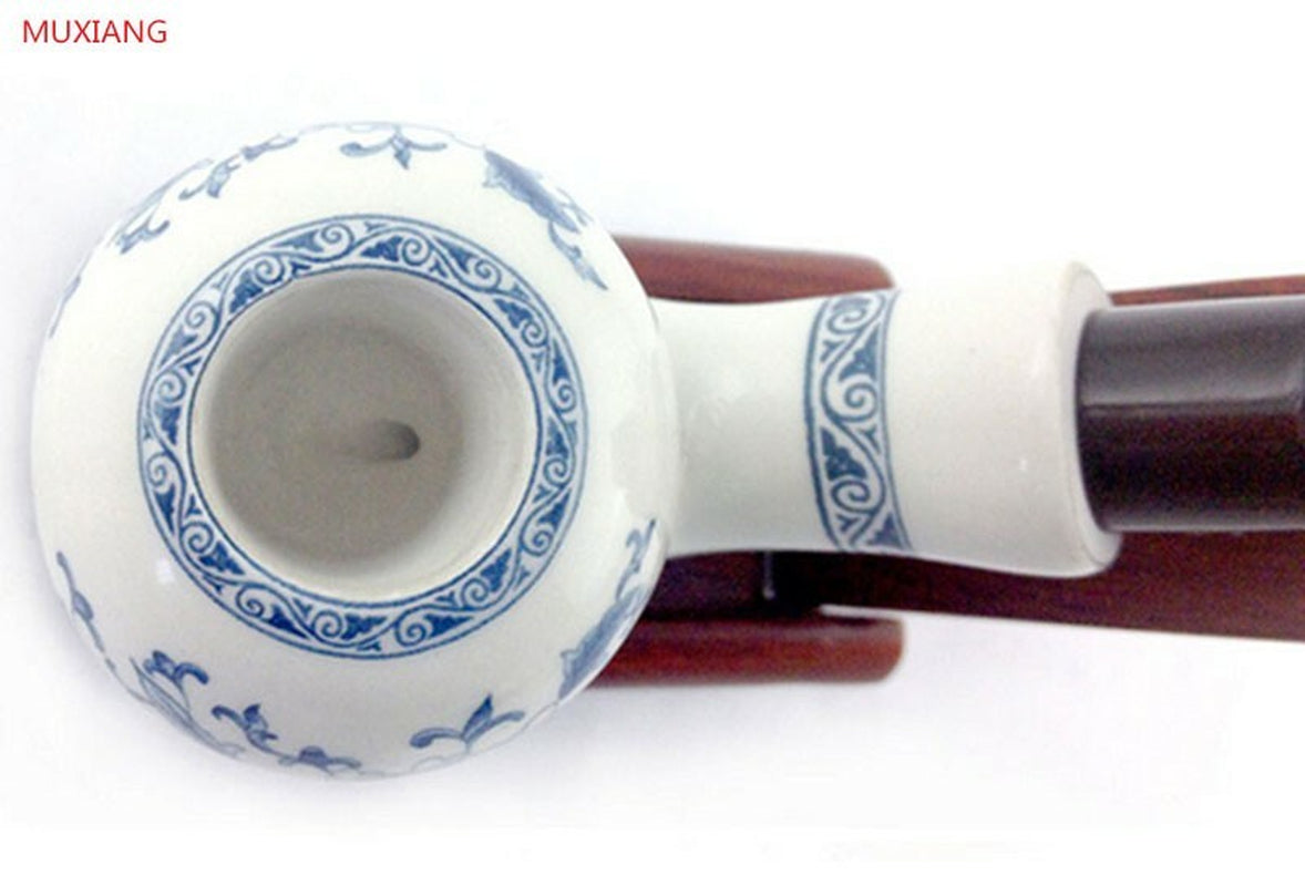 MUXIANG Ceramic Tobacco Pipe Handmade Smoking Pipe Gift with 10 Free Accessories