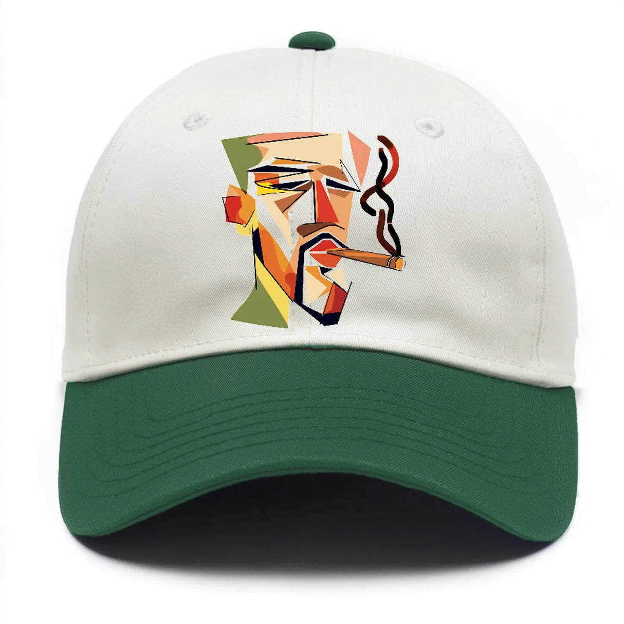 CIGAR COOL ABSTRACT SMOKER PORTRAIT TWO-TONE CAP