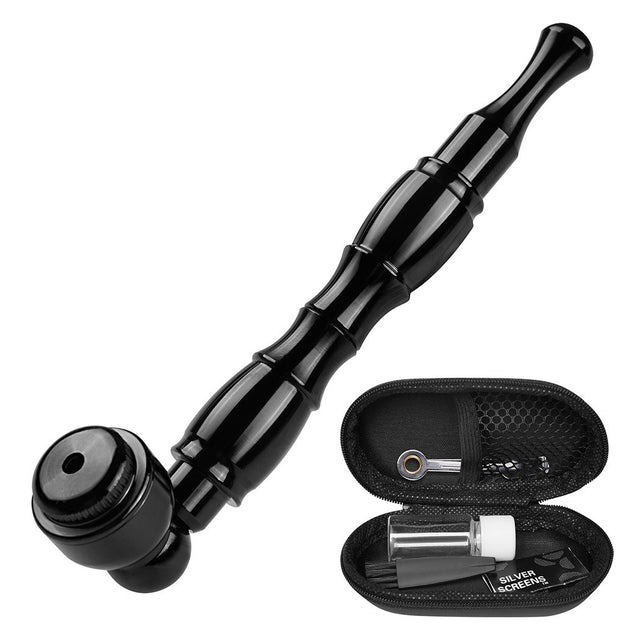 4.3" Metal Detachment Tobacco Smoking Pipe with Cap Lid Screens and Tools Screen