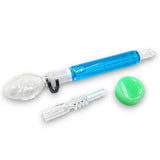 10.5" Glycerin FREEZE Vapor Straw Spoon Bowl Wax Tobacco QUARTZ GLASS | BLUE