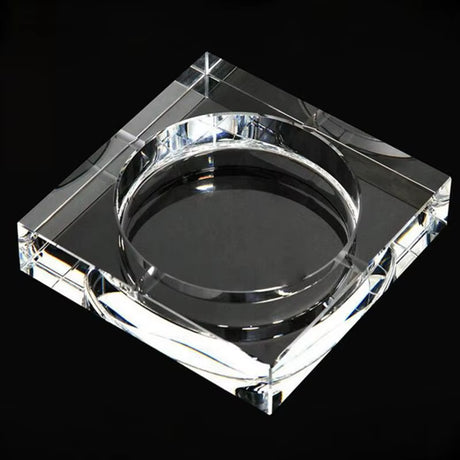 Crystal Glass Ash Tray Black/ Gold/Tranparent Square Shape Ashtray Cigar Smoking Accessory Household Office KTV Smoking Supply