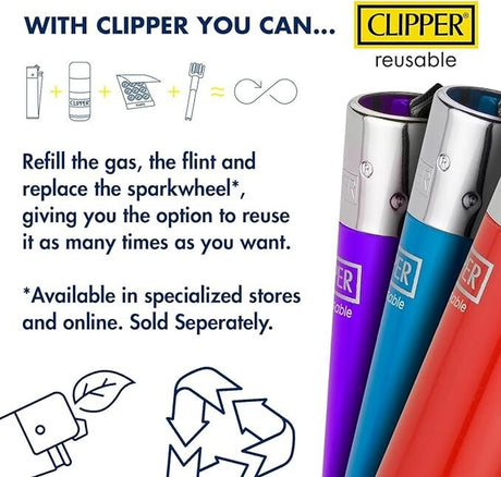 Clipper - Classic Large Reusable Lighter 48 Pack - Sugar Skulls