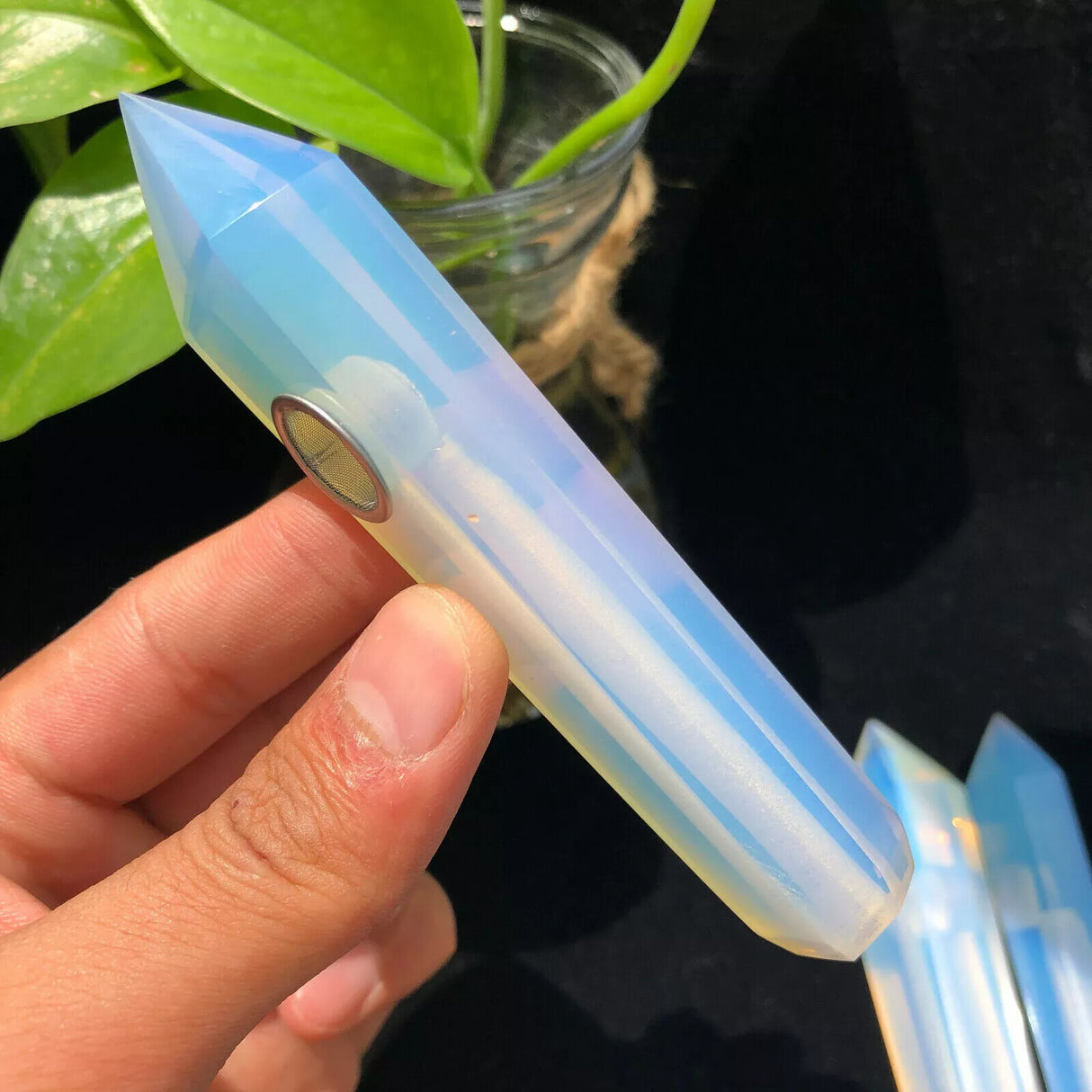 Natural Quartz Smoking Pipe Crystal Point Wand Stone Rock Obelisk Healing 1Pc