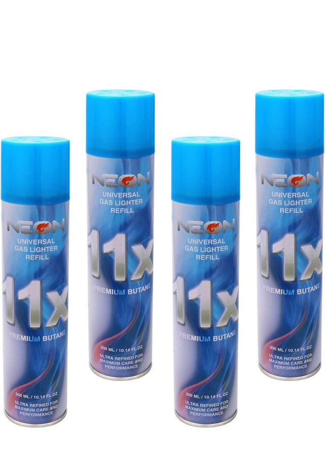 NEON 11X REFINED BUTANE LIGHTER FUEL REFILL – 300 ML (4 PACK)