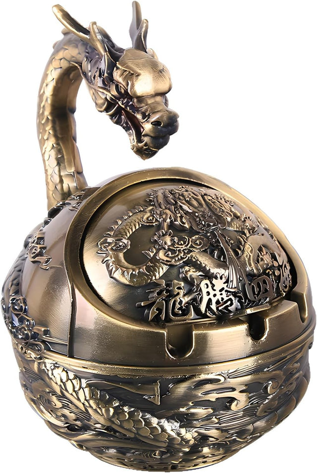 Vintage Ashtray with Lid for Cigarettes,Met