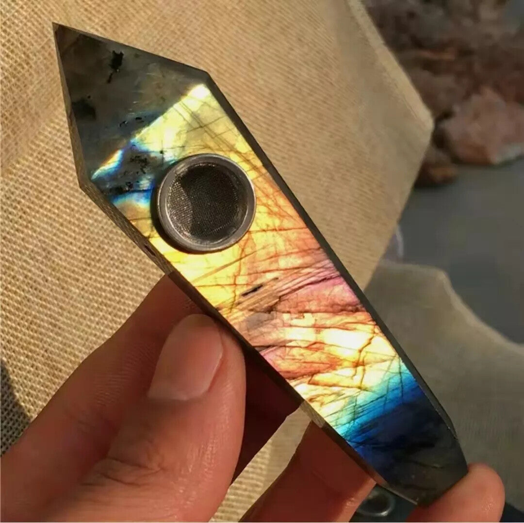 Natural Quartz Smoking Pipe Crystal Point Wand Stone Rock Obelisk Healing 1Pc