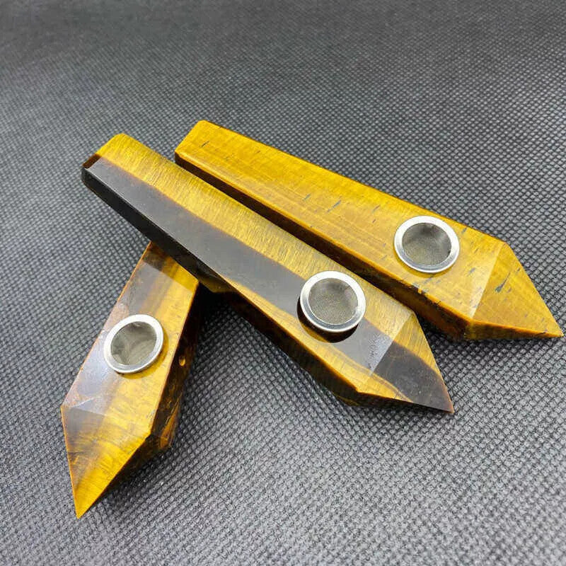 Natural Quartz Smoking Pipe Crystal Point Wand Stone Rock Obelisk Healing 1Pc