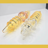 2 Pack 7" Silver/Gold Fumed Glass Steamroller Pipes – Big Hitter Tobacco