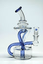 8" Sky Blue Klein Vortex Recycler Tobacco Smoking Water Pipe Hookah Bubbler Bong