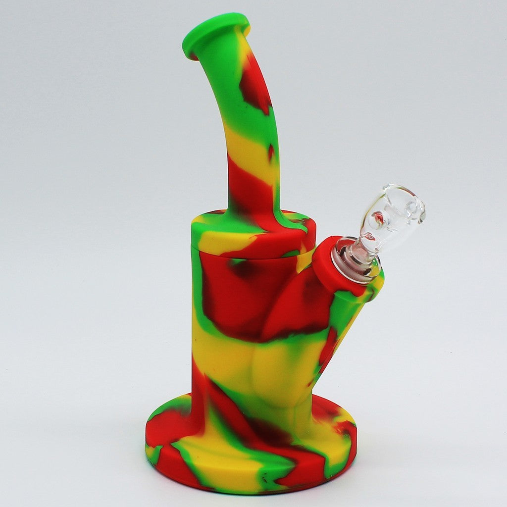 Silicone Rig Smoking Water Pipe Tobacco with 14Mm Glass Bowl