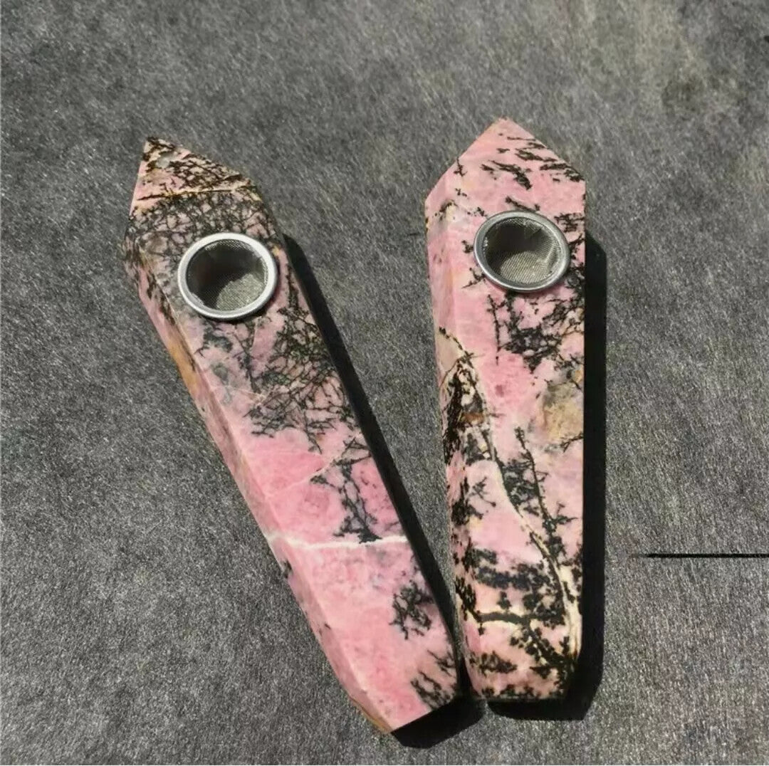 Natural Quartz Smoking Pipe Crystal Point Wand Stone Rock Obelisk Healing 1Pc