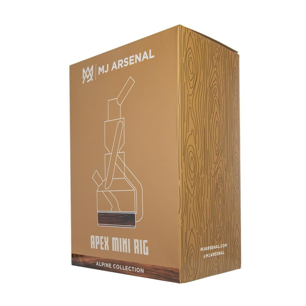 MJ Arsenal Alpine Series APEX MINI RIG Water Pipe 7.4" Boro Glass W Walnut Wood