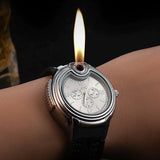 Watch Watch Style Metal Open Flame Lighter Creative Men'S Sports Open Flame Watch Lighter Inflatable Adjustable Fmale Encendedor