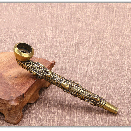 Brass Vintage Animal Pattern Cigarette Holder Filter Pipe Cigarette Pipe Holder