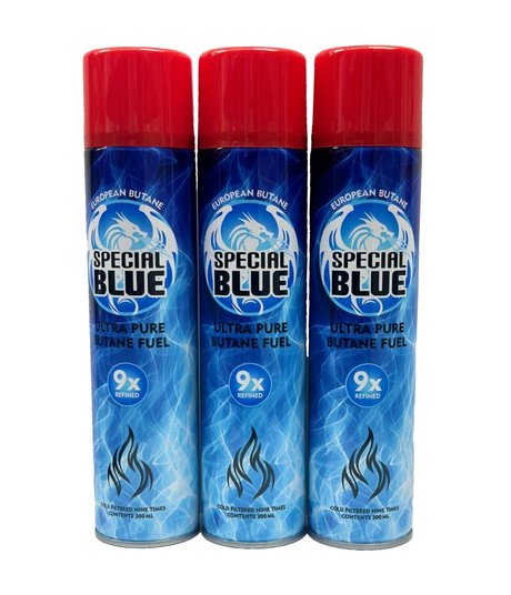 SPECIAL BLUE 9X REFINED BUTANE LIGHTER GAS REFILL – 3 PACK