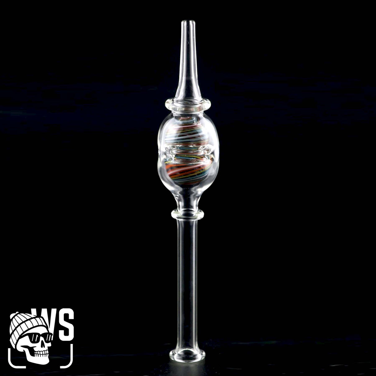 8 IN GLASS STRAW PIPE – ASSORTED COLOR GLASS PIECE
