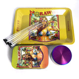 5-PACK TOBACCO KIT SET WITH STORAGE TUBES, GRINDER & ROLLING TRAY