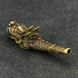 8Cm Retro Pure Copper Dragon Pipe Vintage Cigarette Holder Tobacco Stem Antique
