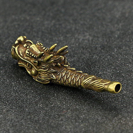 8Cm Retro Pure Copper Dragon Pipe Vintage Cigarette Holder Tobacco Stem Antique