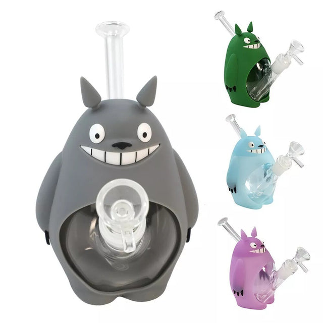 6" Silicone & Glass Bong Water Pipe Hookah Bubbler W/ Bowl Random Color