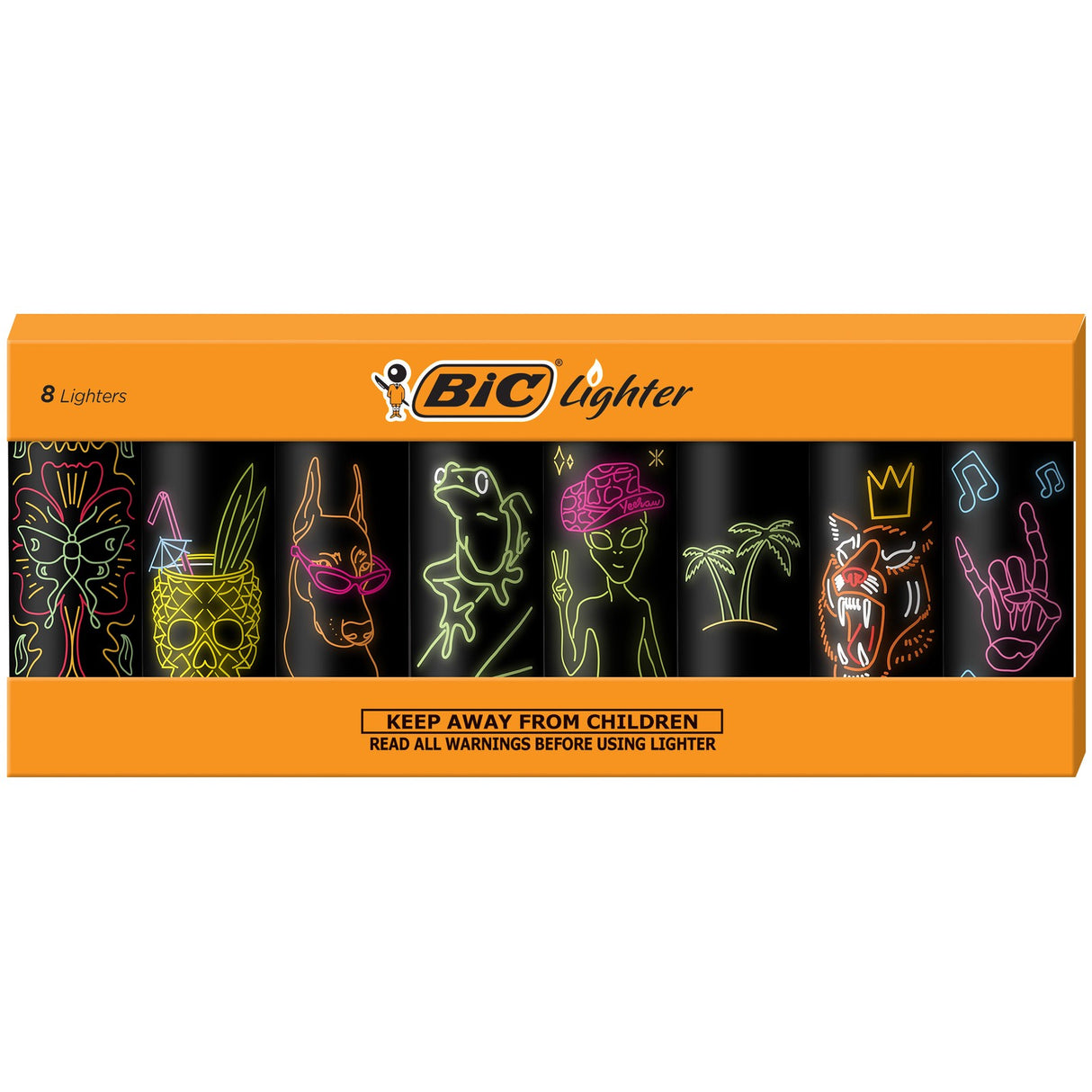 BIC SPECIAL EDITION NEON SERIES LIGHTERS, 8-COUNT