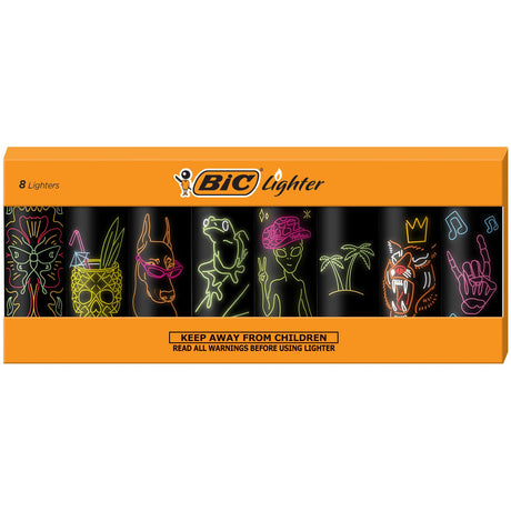 BIC SPECIAL EDITION NEON SERIES LIGHTERS, 8-COUNT