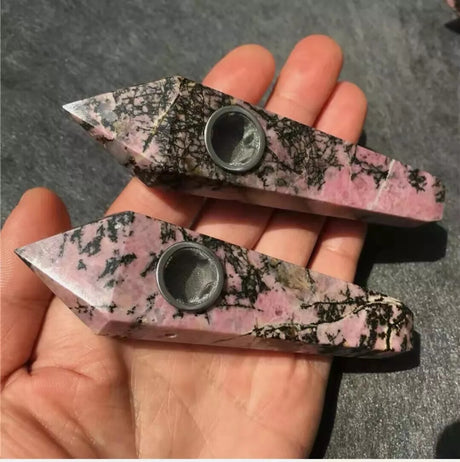 Natural Quartz Smoking Pipe Crystal Point Wand Stone Rock Obelisk Healing 1Pc