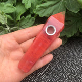Natural Quartz Smoking Pipe Crystal Point Wand Stone Rock Obelisk Healing 1Pc