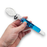 10.5" Glycerin FREEZE Vapor Straw Spoon Bowl Wax Tobacco QUARTZ GLASS | BLUE