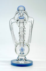 10" Milky Blue Vortex Cyclone Recycler Smoking Water Pipe Hookah Bubbler Bong