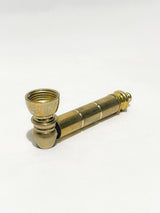 Collectible Metal Smoking Pipe/ Brass-Plated Metal Pipe/ in a Black Velvet Pouch