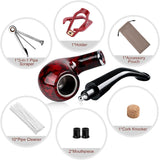 Joyoldelf Tobacco Pipe, Classic Smoking Pipe with Foldable Tobacco Pipe Stand