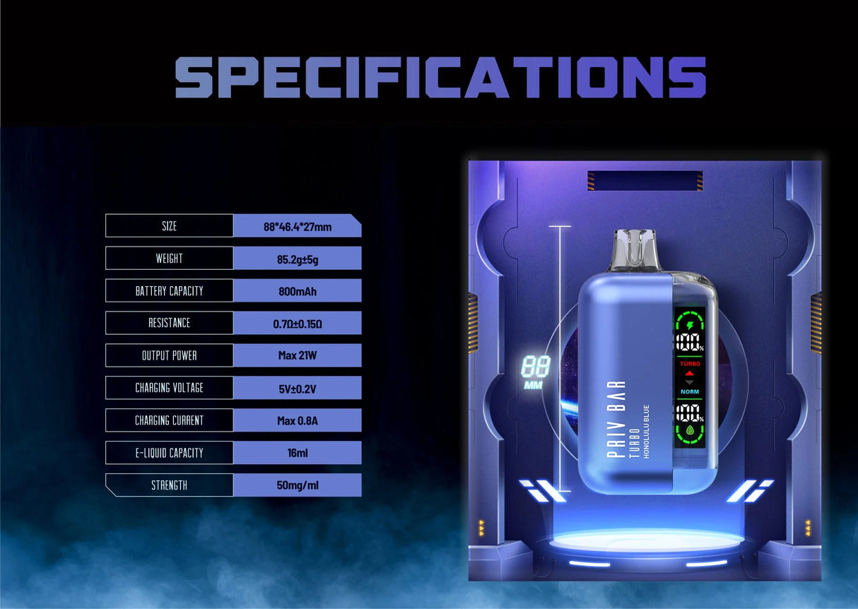 PRIV BAR TURBO DISPOSABLE DEVICE – 15K PUFFS