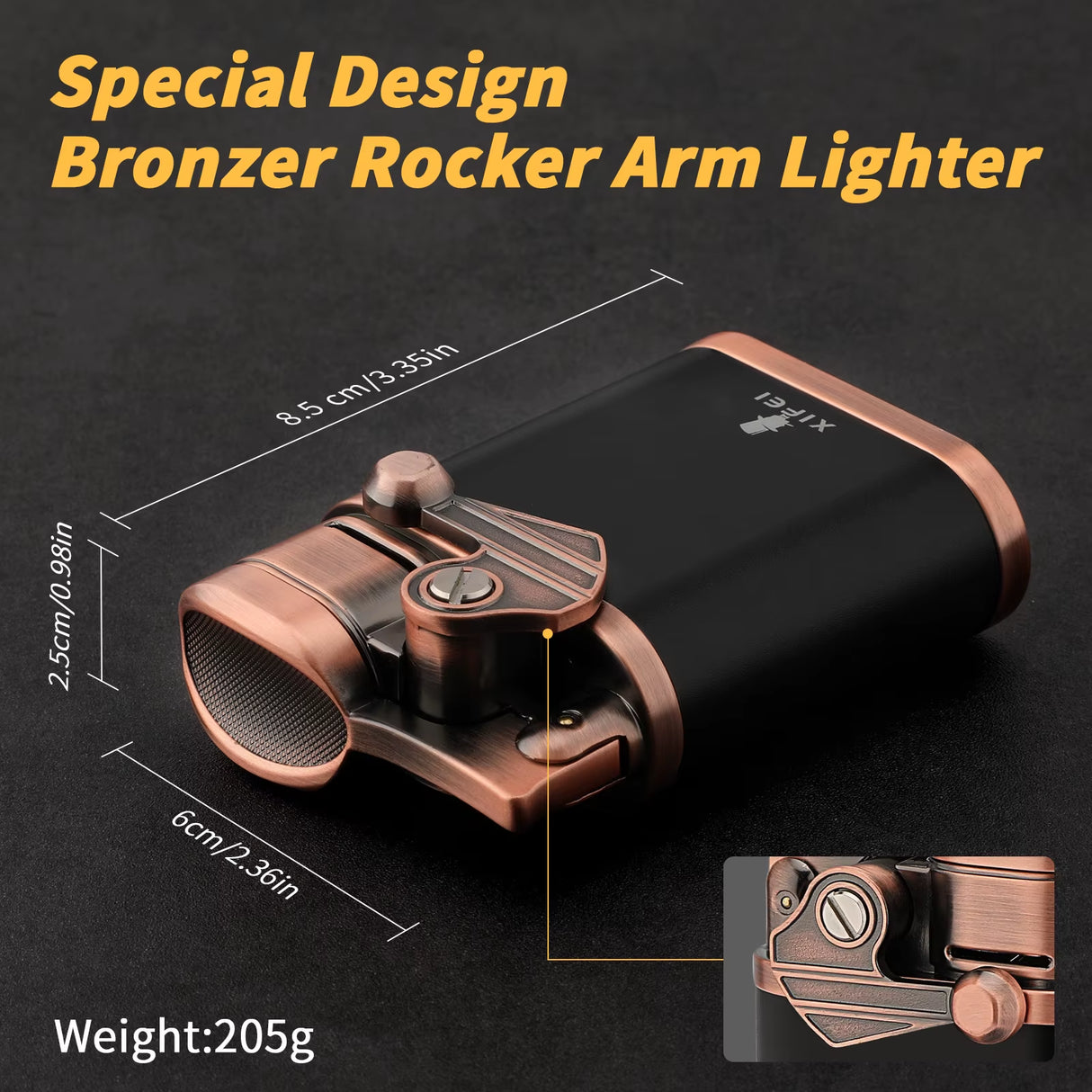XIFEI 4-JET TORCH LIGHTER – CIGAR HOLDER, ADJUSTABLE FLAME