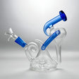 7'' Glass Bong Recycler Tornado Perc Smoking Water Pipe Hookah Bubbler W/Bowl