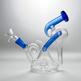 7'' Glass Bong Recycler Tornado Perc Smoking Water Pipe Hookah Bubbler W/Bowl