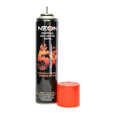 NEON 5X REFINED BUTANE LIGHTER GAS REFILL – UNIVERSAL, 300 ML (4 PACK)