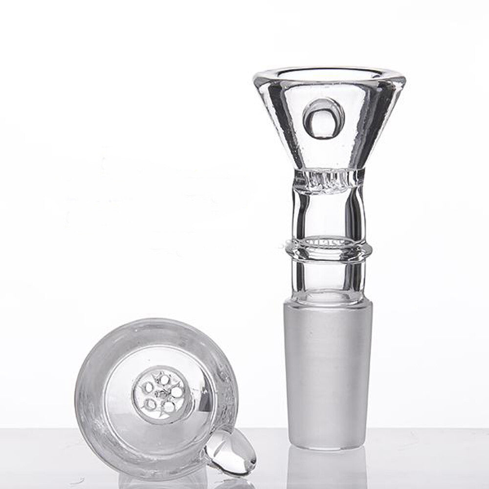 Glass Funnel Bowl Glass Slide Bowl with 6 Holes Honeycomb Screen 14Mm Male Blue