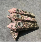 Natural Quartz Smoking Pipe Crystal Point Wand Stone Rock Obelisk Healing 1Pc